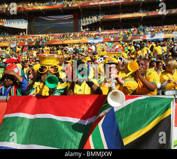 SOUTH AFRICAN FANS SUD AFRICA V MESSICO SOCCER CITY Johannesburg Sudafrica 22 Settembre 2009 Foto Stock