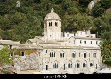 Dettaglio della Abbazia San Fruttuoso di Camogli, Liguria, Italia Foto Stock