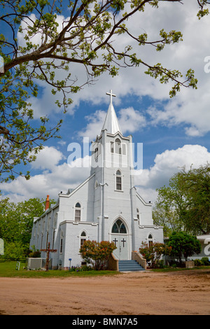 Trinità chiesa luterana vicino al Lyndon Bains Johnson National Historic Park, Stonewall, Texas, Stati Uniti d'America. Foto Stock