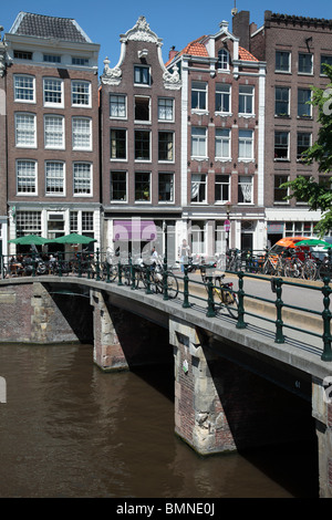 Case case lungo Prinsengracht Foto Stock
