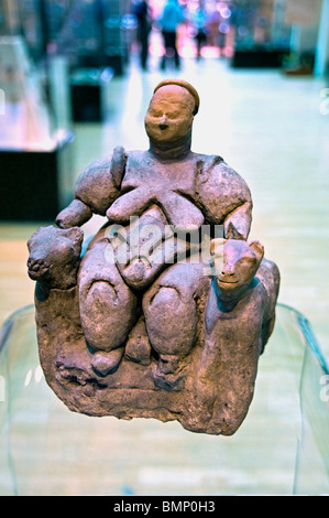 Dea Madre su un trono 7 neolitico - quinto millennio A.C. santuario di Catal Huyuk Museo anatolica Ankara Foto Stock