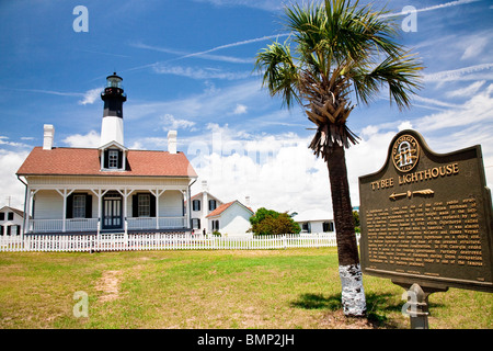 Tybee Island Lighthouse, Savannah GA Foto Stock