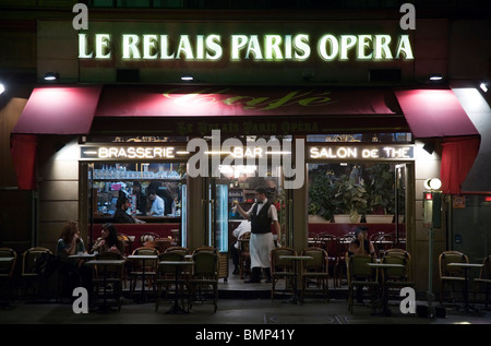 Il bar Le Relais, Avenue de l' Opera, Parigi Foto Stock