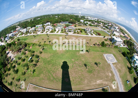 Vista dalla cima di Tybee Island Lighthouse, Savannah GA Foto Stock