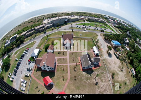 Vista dalla cima di Tybee Island Lighthouse, Savannah GA Foto Stock