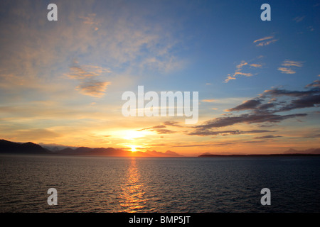 Sunset ; Haines ; Haines borough ; Alaska ; U.S.A. Stati Uniti d'America Foto Stock