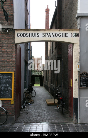 Casa sociale a Bruges, Fiandre, in Belgio. L'Europa. Foto Stock