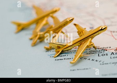 Tre piani su Mappa della California Foto Stock