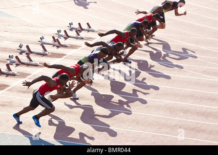 Uomo 100 metri inizia a 2010 NY Grand Prix Diamond League Foto Stock