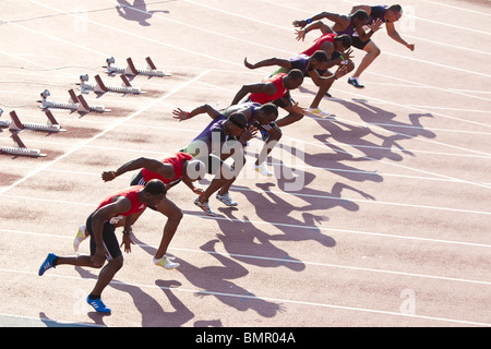 Uomo 100 metri inizia a 2010 NY Grand Prix Diamond League Foto Stock