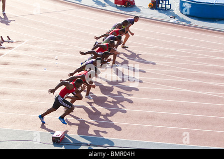 Uomo 100 metri inizia a 2010 NY Grand Prix Diamond League Foto Stock