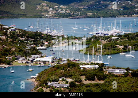 Vista di Nelson's Dockyard, Antigua Foto Stock