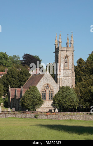 La Chiesa Parrocchiale di San Nicola, Chawton, Hampshire, Regno Unito. (Chawton è stata l'ex casa di Jane Austen. ) Foto Stock