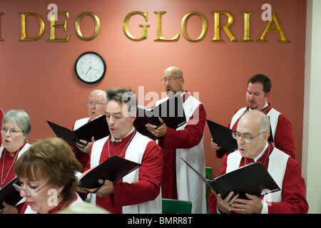 Il coro degli adulti di San Martino la chiesa luterana, attiva una Chiesa luterana evangelica in America (qualità) congregazione di Austin Foto Stock