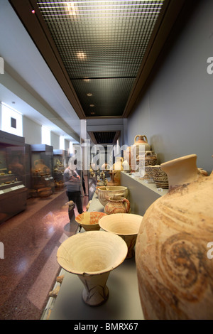 Presto in ceramica delle Cicladi, Museo Archeologico Nazionale di Atene, Grecia Foto Stock