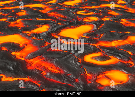 Una grande immagine di sfondo di lava fusa Foto Stock