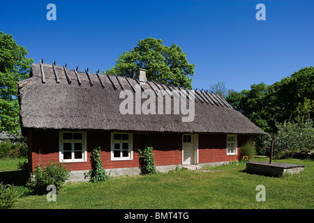 Estonia,Muhu Island,Koguva,Open Air Museum ,tradizionali case di legno, Foto Stock