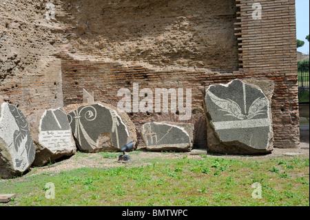 Mosaici di rovine delle terme di Caracalla, Roma, Italia Foto Stock