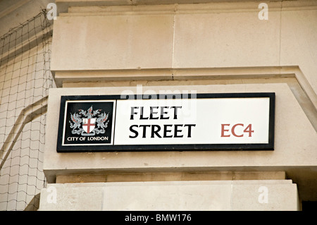 Fleet Street cartello stradale Londra Foto Stock