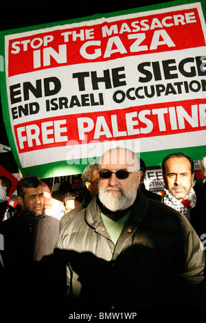 Alexei Sayle a Free Gaza protesta Foto Stock