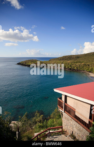 Caraibi, St Lucia, Anse Cochon Beach, il Ti Kaye Resort di lusso Foto Stock