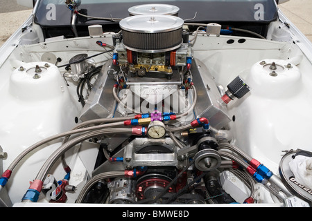 Elevata potenza V8 drag racing motore Foto Stock