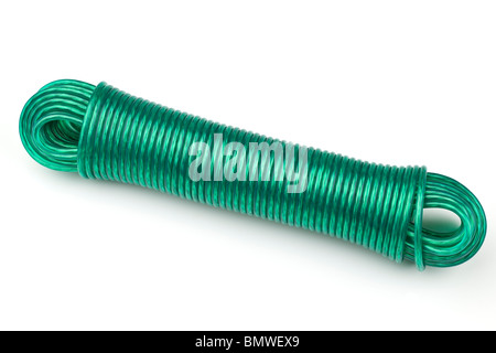In plastica verde filo di acciaio rivestito di linea di lavaggio Foto Stock