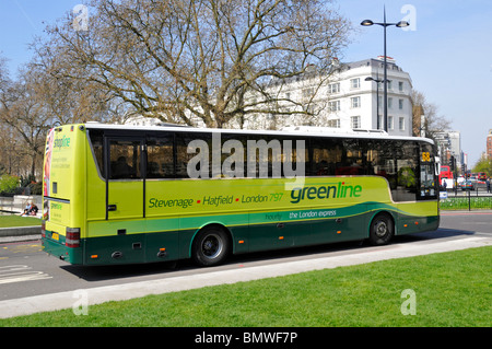 Linea verde autobus a Marble Arch London Foto Stock