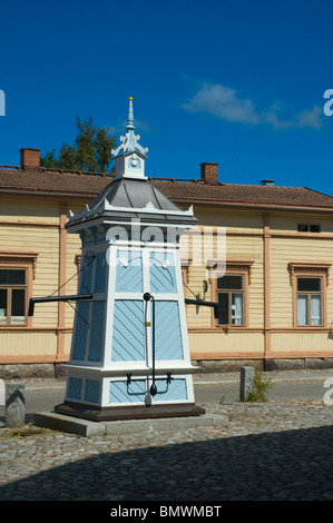 Pompa acqua nella vecchia Rauma Finlandia occidentale Europa Foto Stock