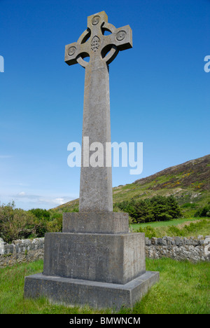 Tomba del terzo barone Newborough (Sir Spencer Bulkeley Wynn) su Bardsey Island, il Galles del Nord Foto Stock