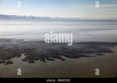 Paesaggio surreale di volare al di sopra del passaggio interno, Alaska Foto Stock