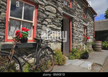 Molly Gallivan's Cottage nella Contea di Kerry, Rep dell'Irlanda. Foto Stock