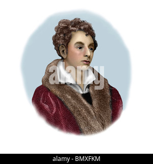 Robert Southey 1774 1843 poeta inglese scrittore moderno Vignette da una incisione Foto Stock