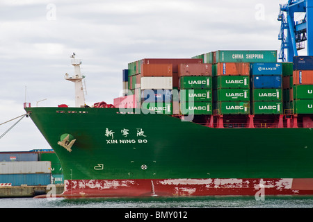 Cina linea di spedizione, il porto navale di Genova, Italia Foto Stock