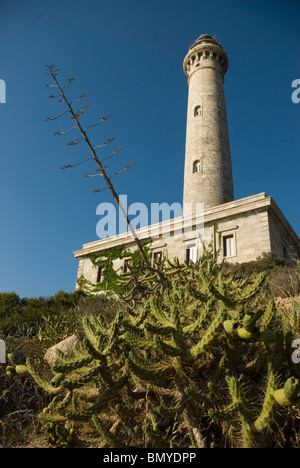 Faro di Cabo de Palos nel Manga del Mar Menor CARTAGENA Regione Murcia Spagna Foto Stock