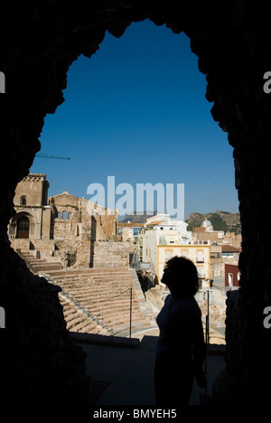 Teatro romano della città di Cartagena Murcia Regione Spagna Teatro Romano. CARTAGENA CIUDAD Regione Murcia España Foto Stock