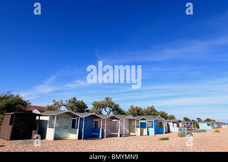 Regno Unito west sussex rustington capanne sulla spiaggia Foto Stock