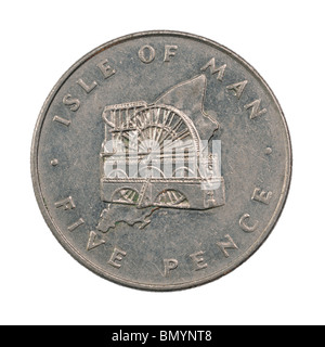 Isola di Man 5 pence coin Foto Stock