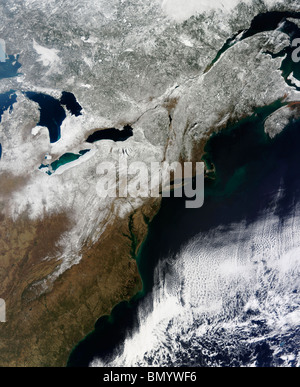 Copertura di neve che si estende dal Canada verso sud a West Virginia. Foto Stock