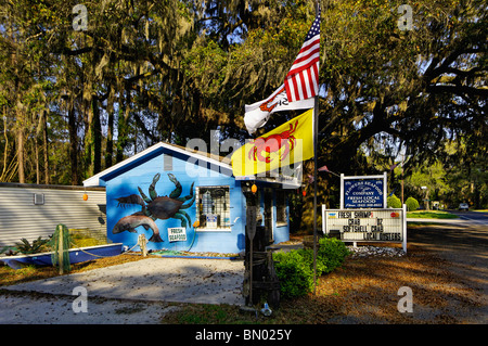 Strada di pesce fresco Store su Edisto Island in Carolina del Sud Foto Stock