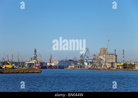 Porto e del cantiere navale di Danzica, Polonia. Foto Stock