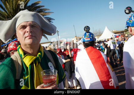 La Slovenia i tifosi di calcio, Port Elizabeth Foto Stock