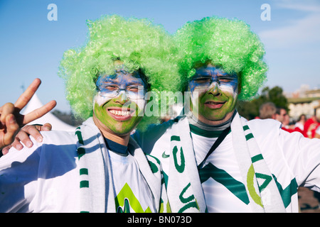 La Slovenia i tifosi di calcio, coppa del mondo Foto Stock