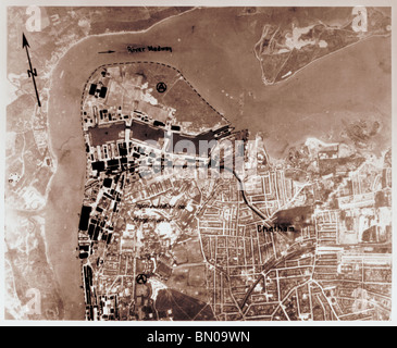 Chatham - Kent 15 agosto 1940 Cantieri Navali Luftwaffe immagine aerea Foto Stock