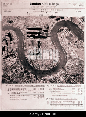 Londra - Isle of Dogs 1940 Royal Victoria, Royal Albert, West India & Millwall Docks Foto Stock