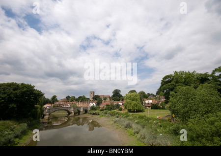 Aylesford Kent village campagna ponte sul fiume medway Foto Stock