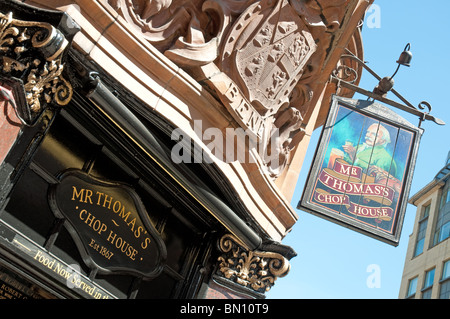 Signor Thomas's Chop House,Cross Street,Manchester.pub e ristorante dal 1870, Il Grade ii Listed è un edificio. Foto Stock