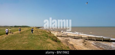 La spiaggia di Leysdown su NLA Isle of Sheppey in Kent. Foto di Gordon Scammell Foto Stock