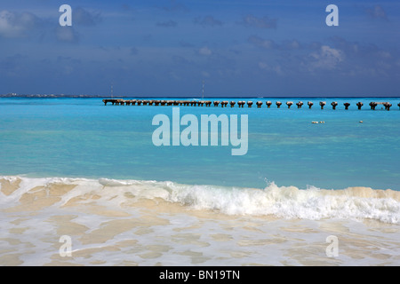 Mare spiaggia, Cancun Quintana Roo stato, Messico Foto Stock