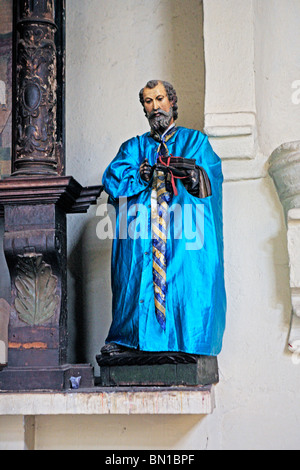 Statua di Santiago Apostolo chiesa, Santiago Atitlan, Guatemala Foto Stock